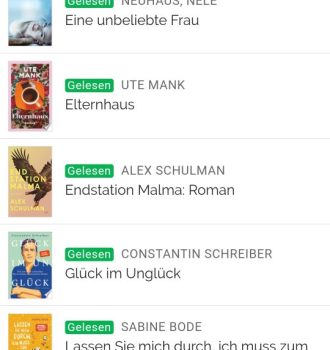 Screenshot der app bookstats