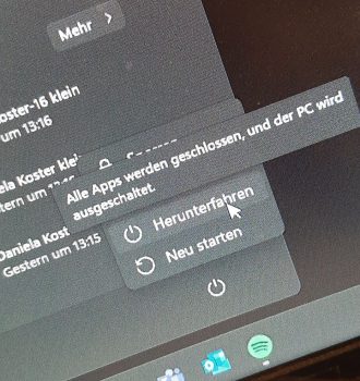 Bildschirm eines Laptops